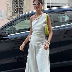 SIR the label One-Shoulder White Maxi Dress